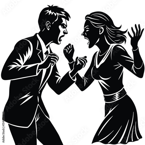 Couple Arguing Angrily: Relationship Conflict and Disagreement