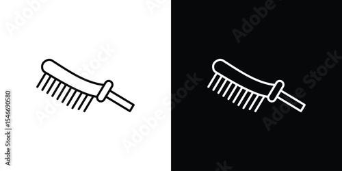 Wire brush icon in black. flat graphic vector icon