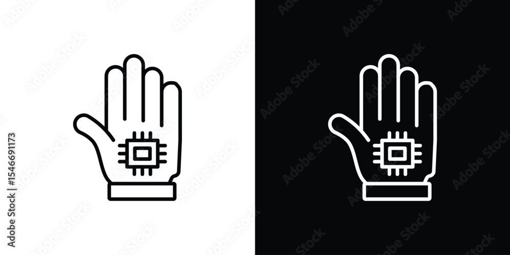 Obraz premium Wired gloves icon in black. flat graphic vector icon