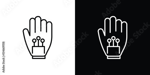 Wired gloves icon in black. flat graphic vector icon