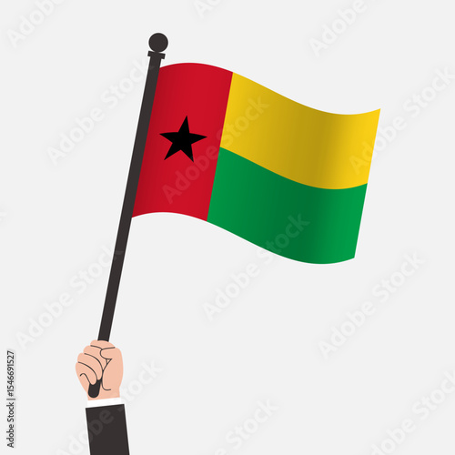 Hand Holding Guinea Bissau Waving Flag