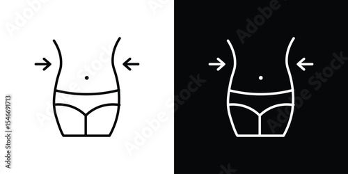 Women waist icon in black. flat graphic vector icon