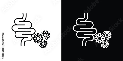 Work digestive system icon in black. flat graphic vector icon