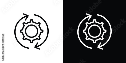 Workflow process icon in black. flat graphic vector icon