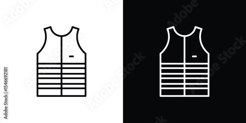Working vest icon in black. flat graphic vector icon