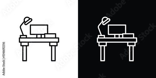 Workspace icon in black. flat graphic vector icon