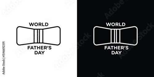 World fathers day icon in black. flat graphic vector icon
