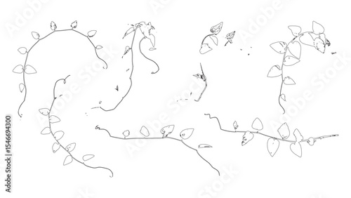 Light Twisting Vines Outline Illustration