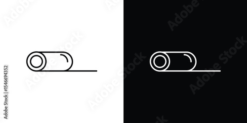 Yoga mat icon in black. flat graphic vector icon