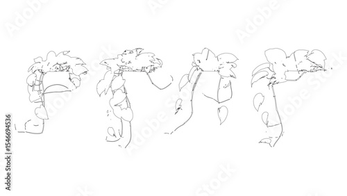 Tropical Hanging Leaf Vine Sketch Art