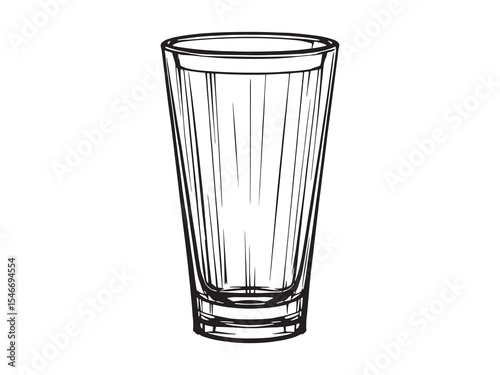 Amber Glass Black Line Illustration