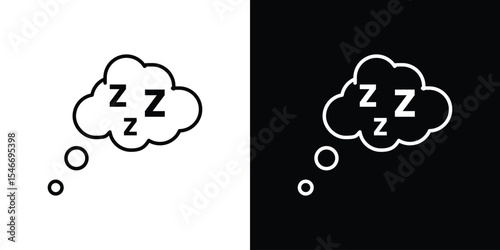 Zzz icon in black. flat graphic vector icon