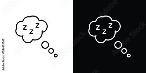 Zzz icon in black. flat graphic vector icon