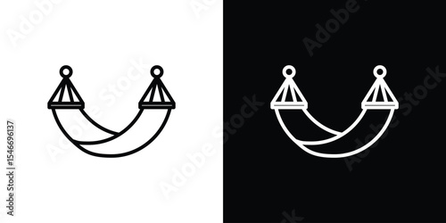 Beach hammock icon, vector design art.