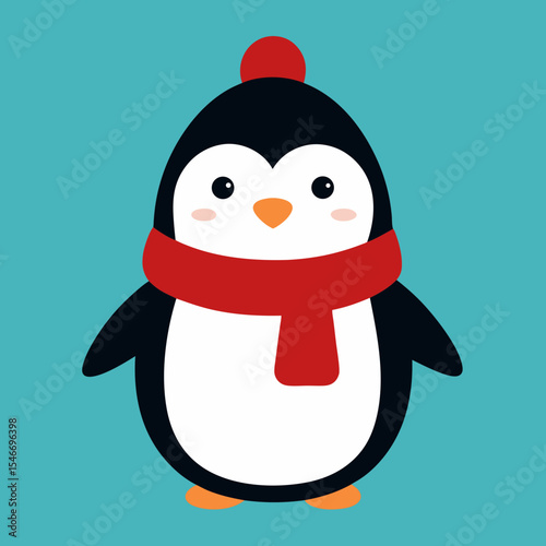 snowman with red hat and scarf