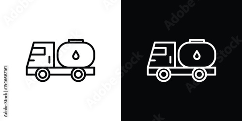 Tank truck icon in black. flat graphic vector icon