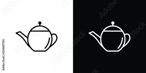 Teapot icon in black. flat graphic vector icon