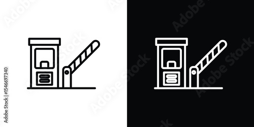 Toll plaza icon in black. flat graphic vector icon