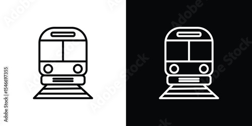 Train icon in black. flat graphic vector icon