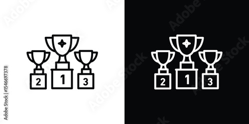 Trophy cup icon in black. flat graphic vector icon