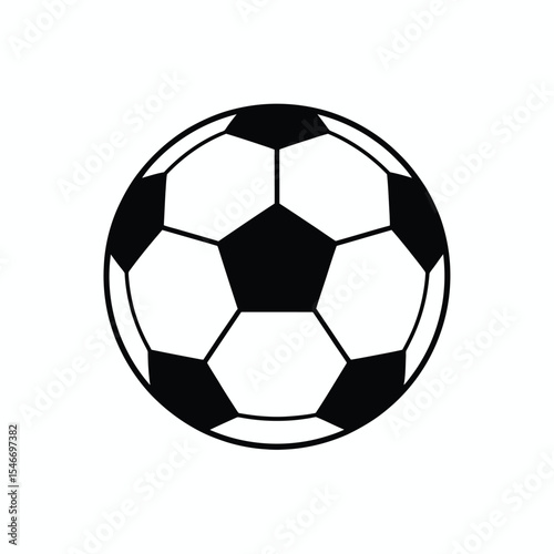 Simple black and white soccer ball icon