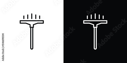 Window squeegee icon in black. flat graphic vector icon