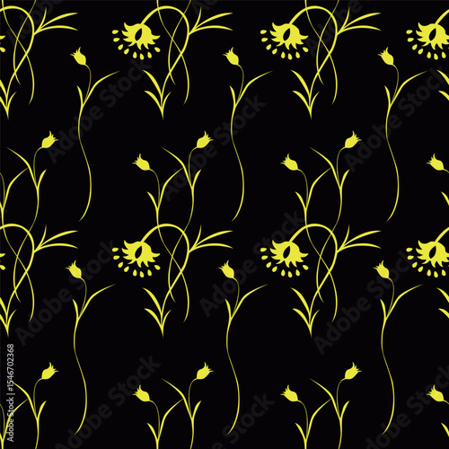 Cute feminine seamless watercolor pattern with little tiny wildflowers, hand drawn