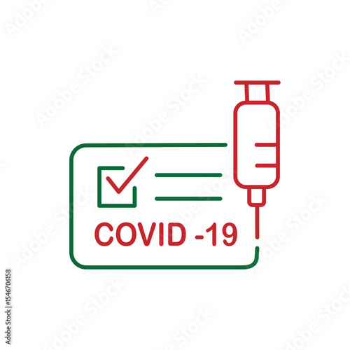 COVID-19 Vaccine Certificate Icon. Vaccination Document. Vector Illustration