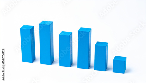 Free Download Blue 3D bar graph isolated on white background. Growing business, success and improvement. - GFXLoad