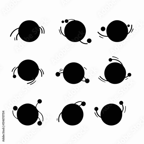 Cell with orbit, atom icon, molecular