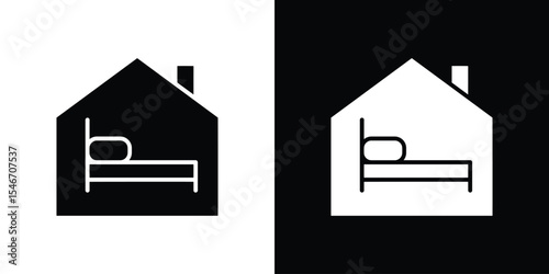 Accommodation icon of a flat style vector