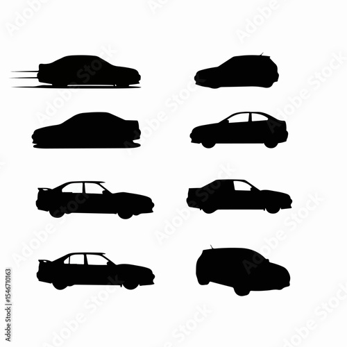 Car silhouettes transportation auto vehicle black shape