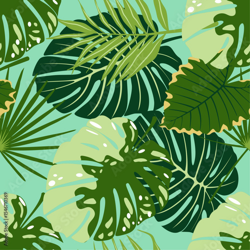 Tropical botanical pattern. Background, wallpaper, textile, and cover design.