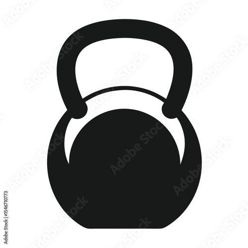 A black kettlebell weight for fitness isolated on white background