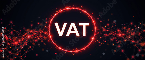 Low-Poly Wireframe VAT Symbol – Abstract 3D Illustration for Finance and Tax Concepts