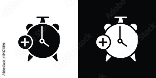 Alarm plus icon of a flat style vector