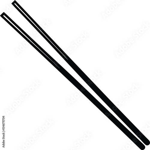 Two chopsticks are shown on a white background | Premium A