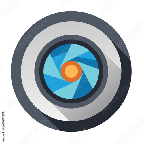A camera lens icon isolated on white background