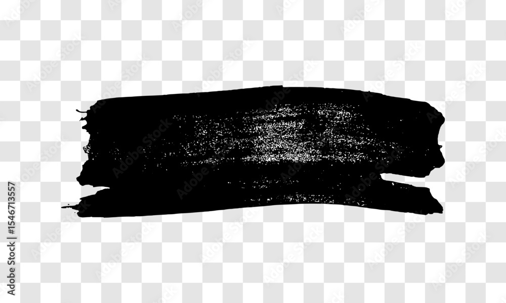 Fototapeta premium Black brush stroke on transparent background