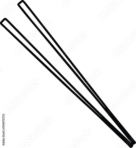 Two chopsticks are shown on a white background | Premium A