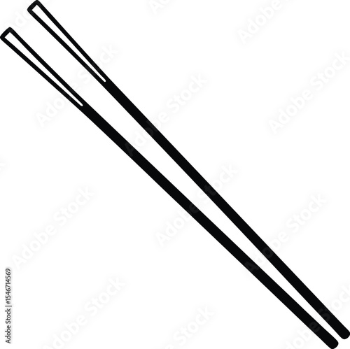 Two chopsticks are shown on a white background | Premium A