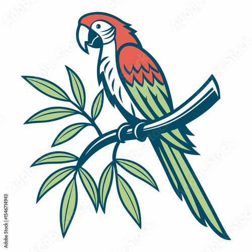 vector illustration of a parrot, cute colorful parrot vector