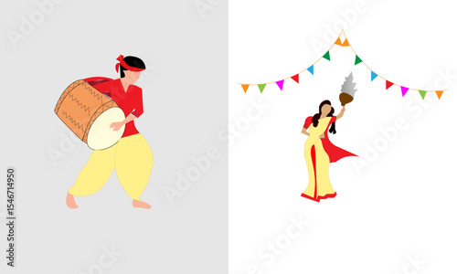 durgapuja vector symbol design