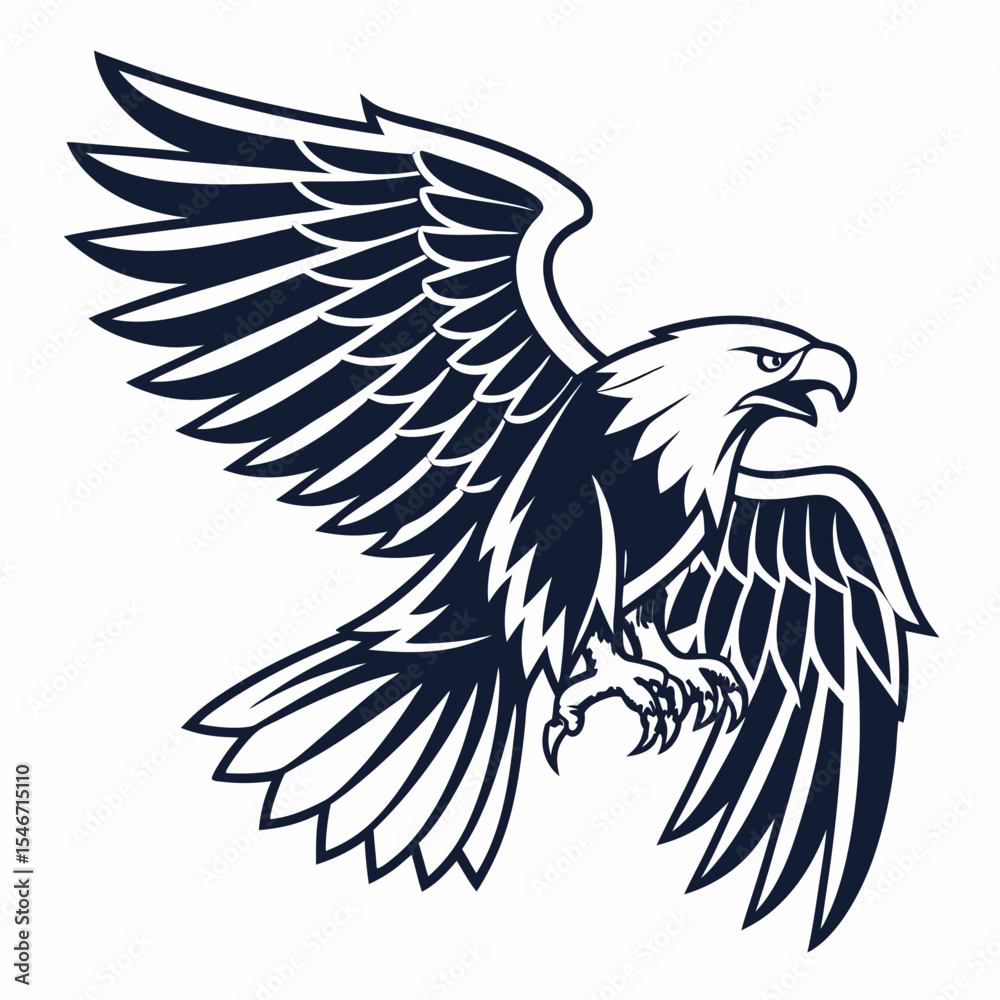 Fototapeta premium eagle vector illustration, eagle flying with wings