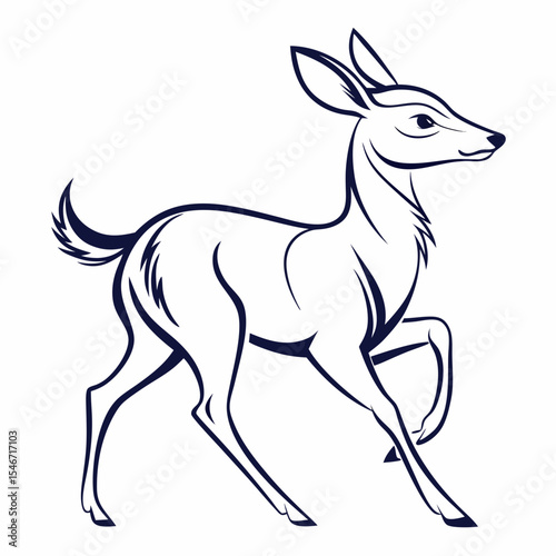 deer silhouette vector illustration, happy dear vector, svg