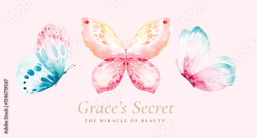 pink  background of colors   butterfly, grace's secret