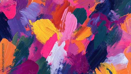 Vibrant Abstract Painting Background Filled With Bold Colors and Dynamic Brush Strokes Expressing Passion and Creativity for Artistic Design Projects