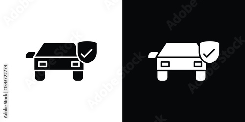 Auto insurance icon of a flat style vector