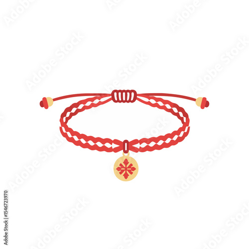 Red and White String Bracelet Charm Icon