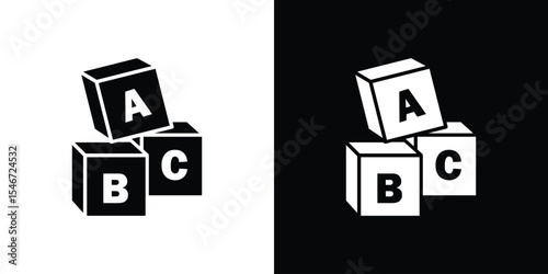 Baby ABC cubes icon of a flat style vector